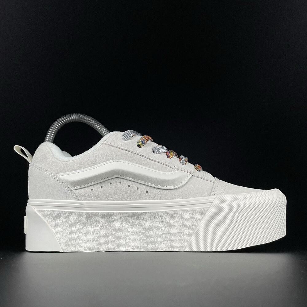 Vans Knu Skool Women’s Size 7 White Suede Casual Platform Sneaker Skate Shoe NEW - Picture 5 of 9